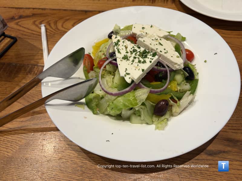 Greek salad at Giordano's in Oakbrook Terrace, IL