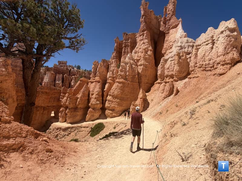 Hiking with hoodoos on the Queen's Garden trail at Bryce Canyon