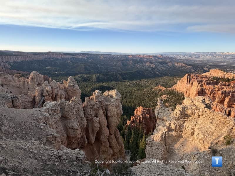 Unique looking hoodoo view from Rainbow Point at Bryce Canyon