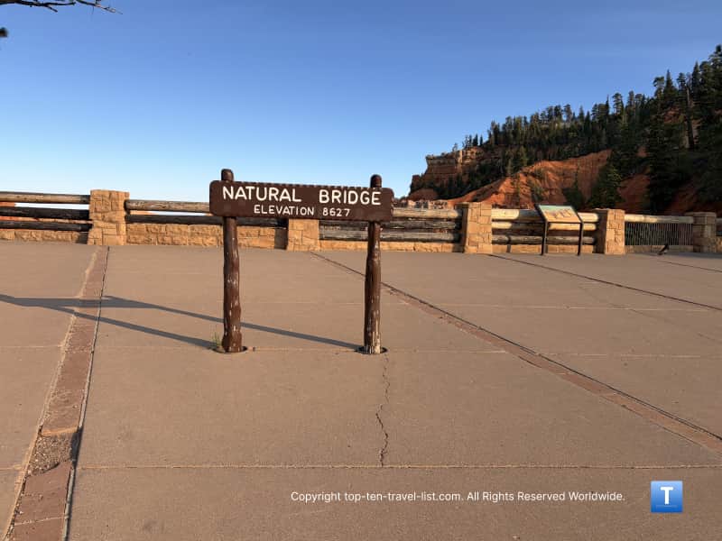 Natural Bridge overlook at Bryce Canyon National Park