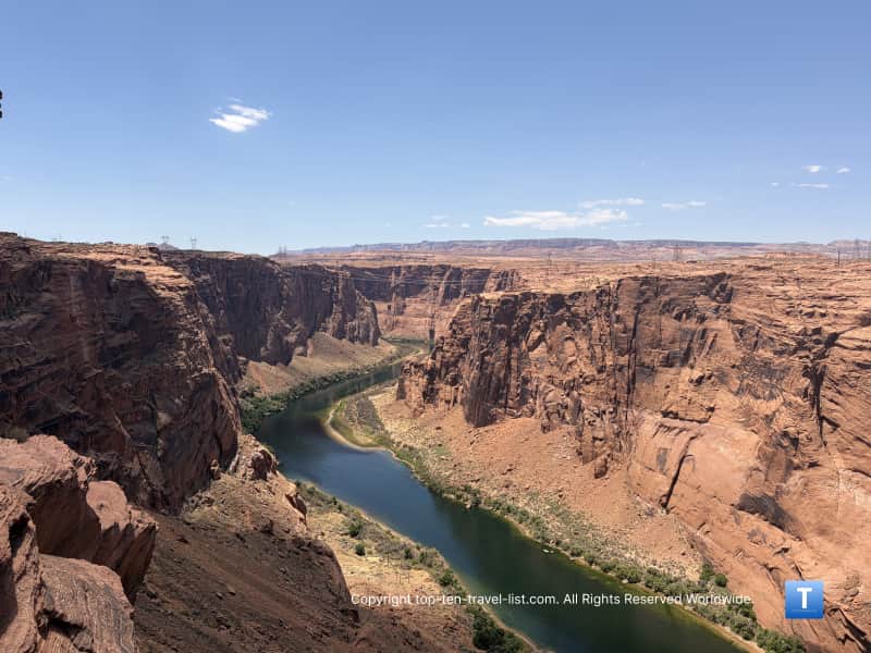 Views of the Colorado River from the Glen Canyon Dam Overlook in Page, Arizona