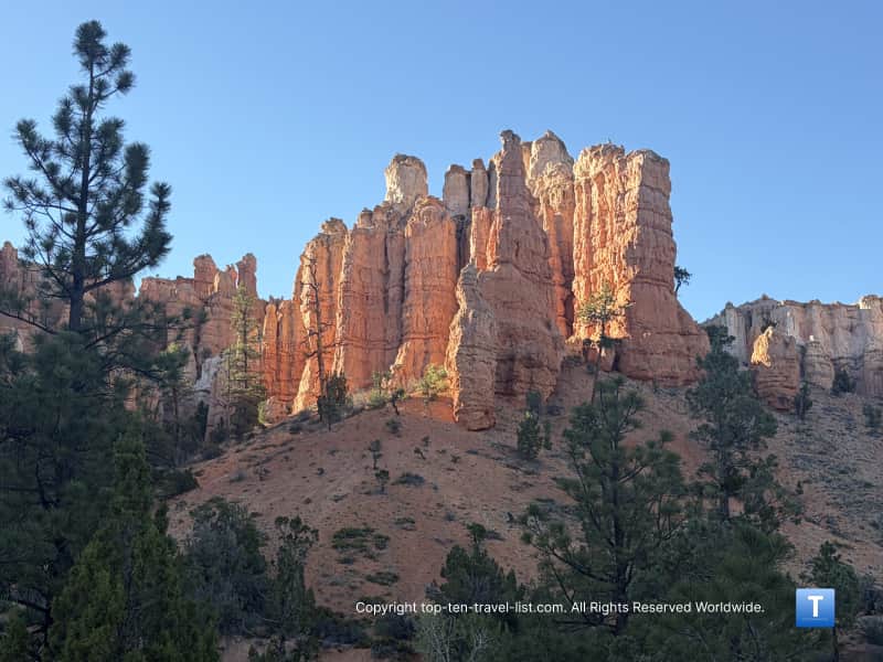 Hoodoos along the Mossy Cave trail at Bryce Canyon National Park