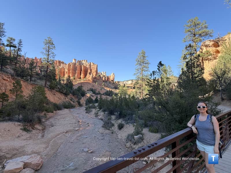 First bridge crossing on the Mossy Cave trail at Bryce Canyon National Park 