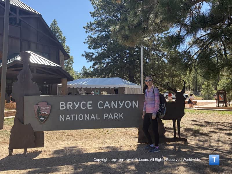 Bryce Canyon National Park sign by Visitor's Center