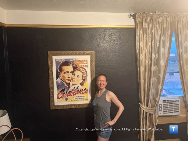Casablanca poster in the Monte Vista Room 409 in Flagstaff