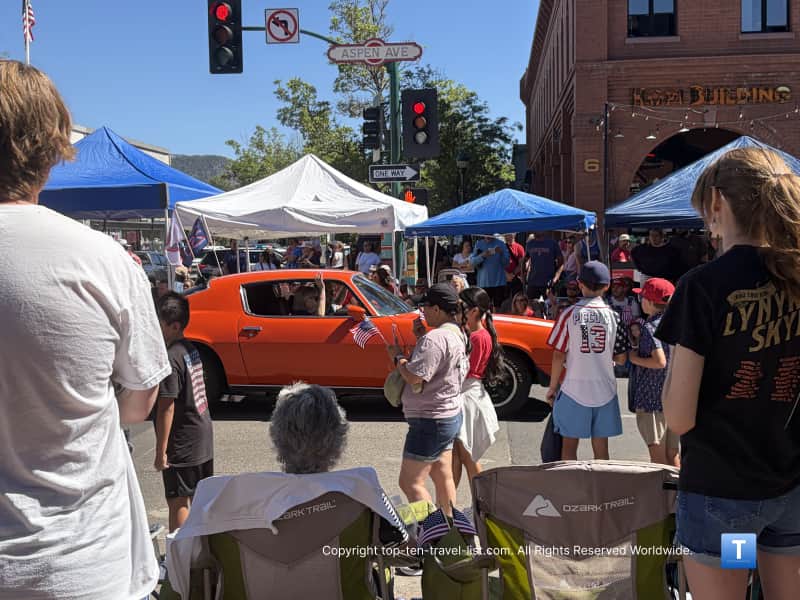 Classic car in Flagstaff 4th of July parade