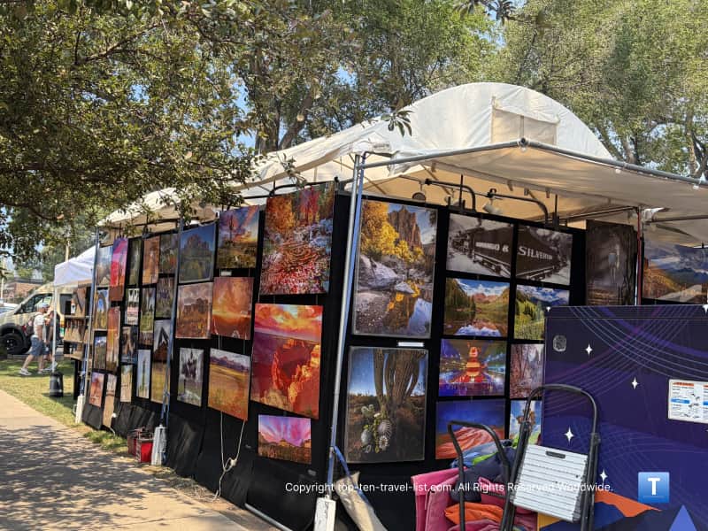 Colorful Southwest paintings at Art in the Park in Flagstaff