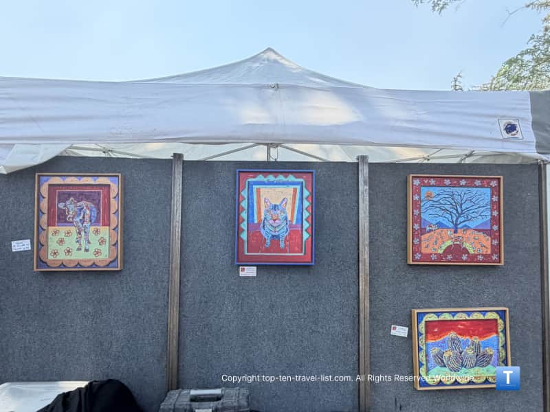 Colorful artwork at Art in the Park in Flagstaff
