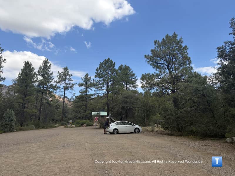 Parking lot for West Lake Trail 351 in Prescott