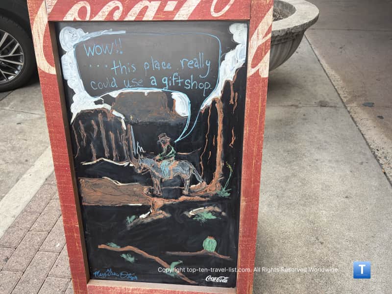 Funny sign on Whiskey Row in Prescott, Arizona 