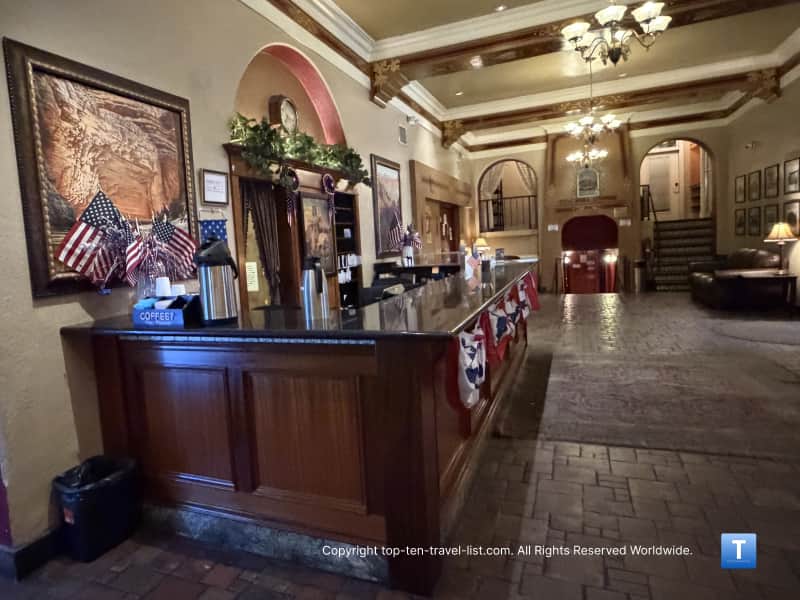 Lobby of the Monte Vista hotel in Flagstaff