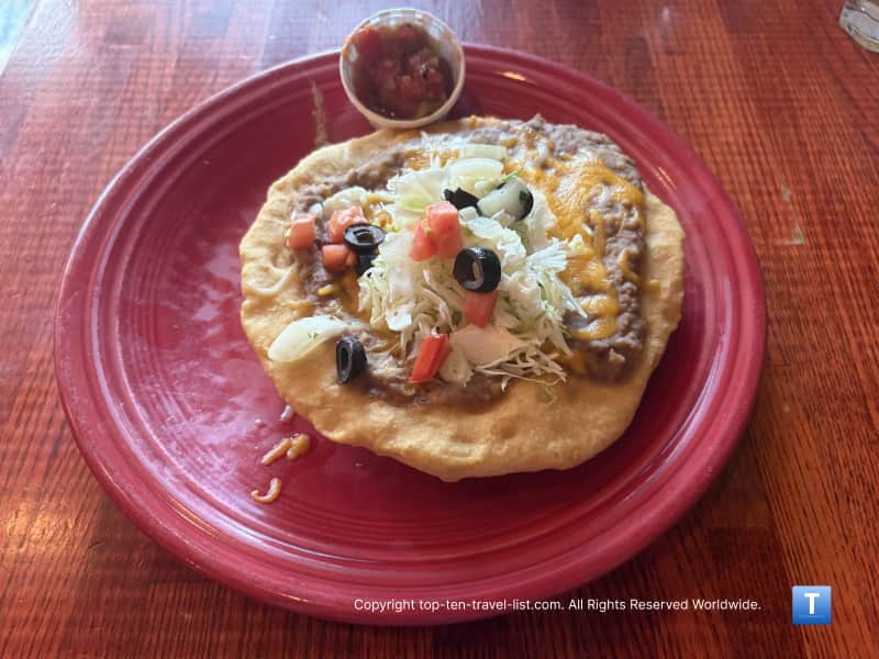 Navajo taco at Charly's at the Weatherford