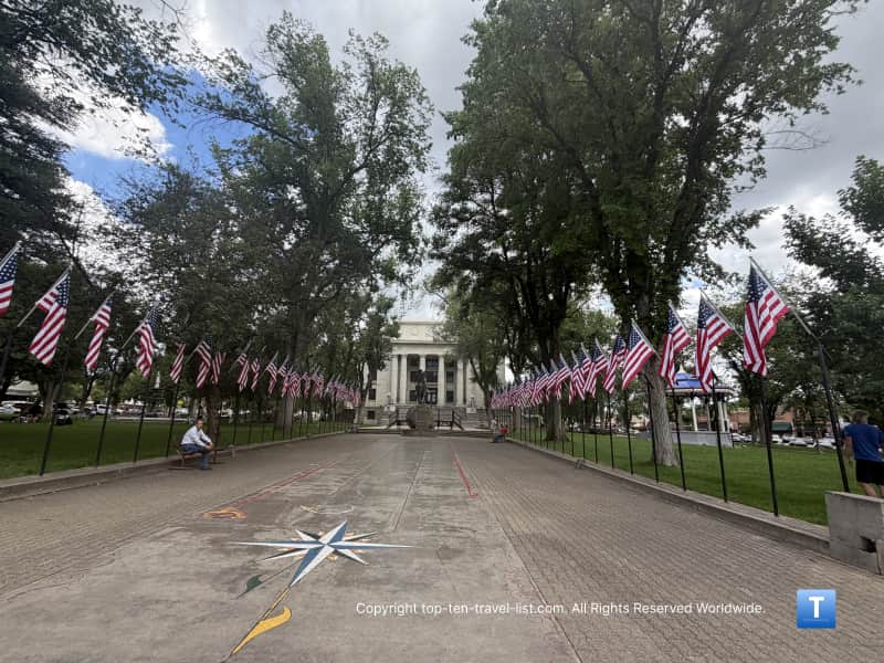 Trees surrounding the Yavapai County Courthouse in Prescott