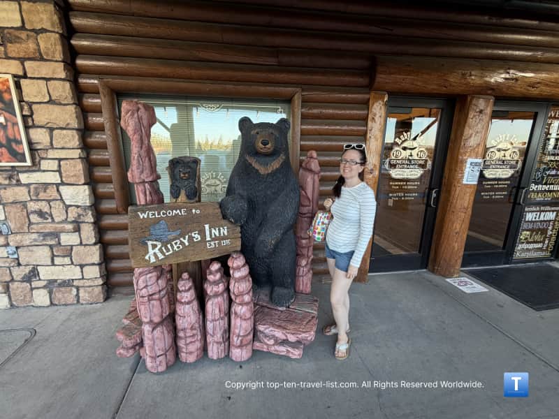 Black bear photo opp at Ruby's Inn