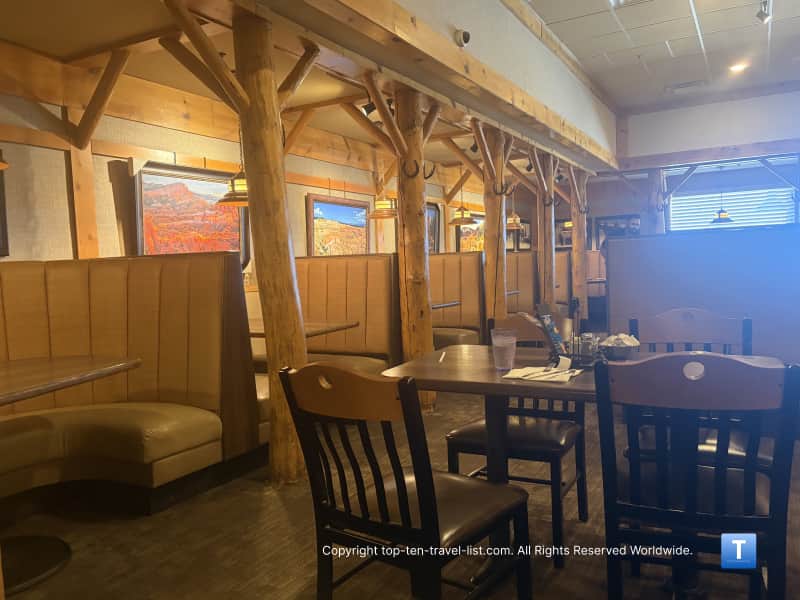 Woodsy setting at Ruby's Cowboy Buffet