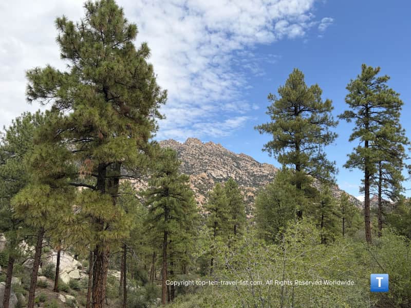 Scenic mountain vista on the West Lake Trail 351 in the Prescott National Forest 