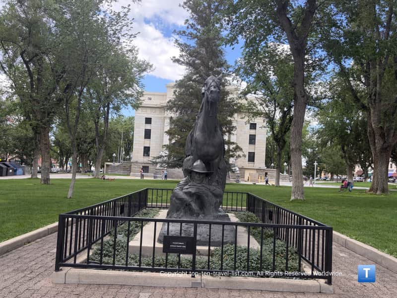 Bucky O'Neil Monument in front of the Yavapai County Courthouse in Prescott