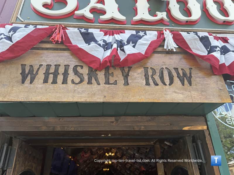 Whiskey Row sign in Prescott, Arizona 