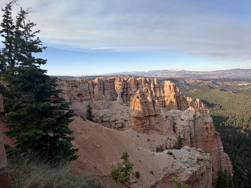 Cliff with hoodoos view from Black Birch Canyon at Bryce Canyon